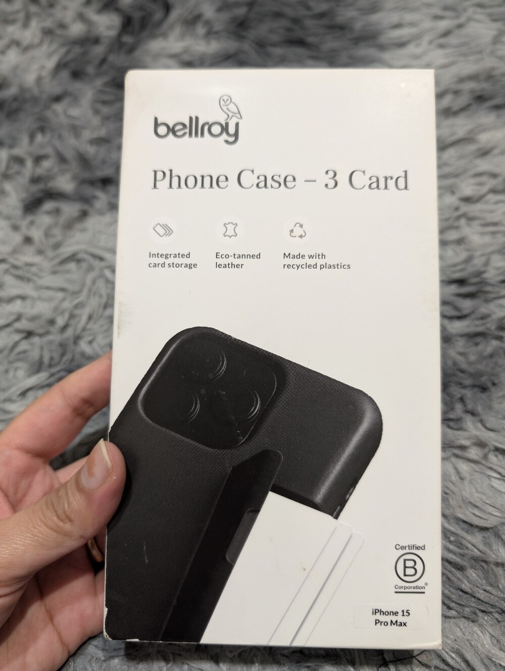 Bellroy 3-Card Phone Case for iPhone 15 Pro Max - Black